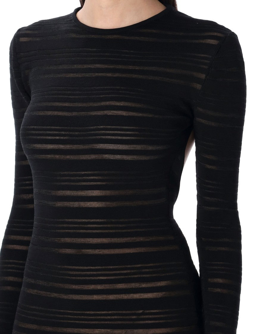 Andreâdamo Long Dress Striped Sheer