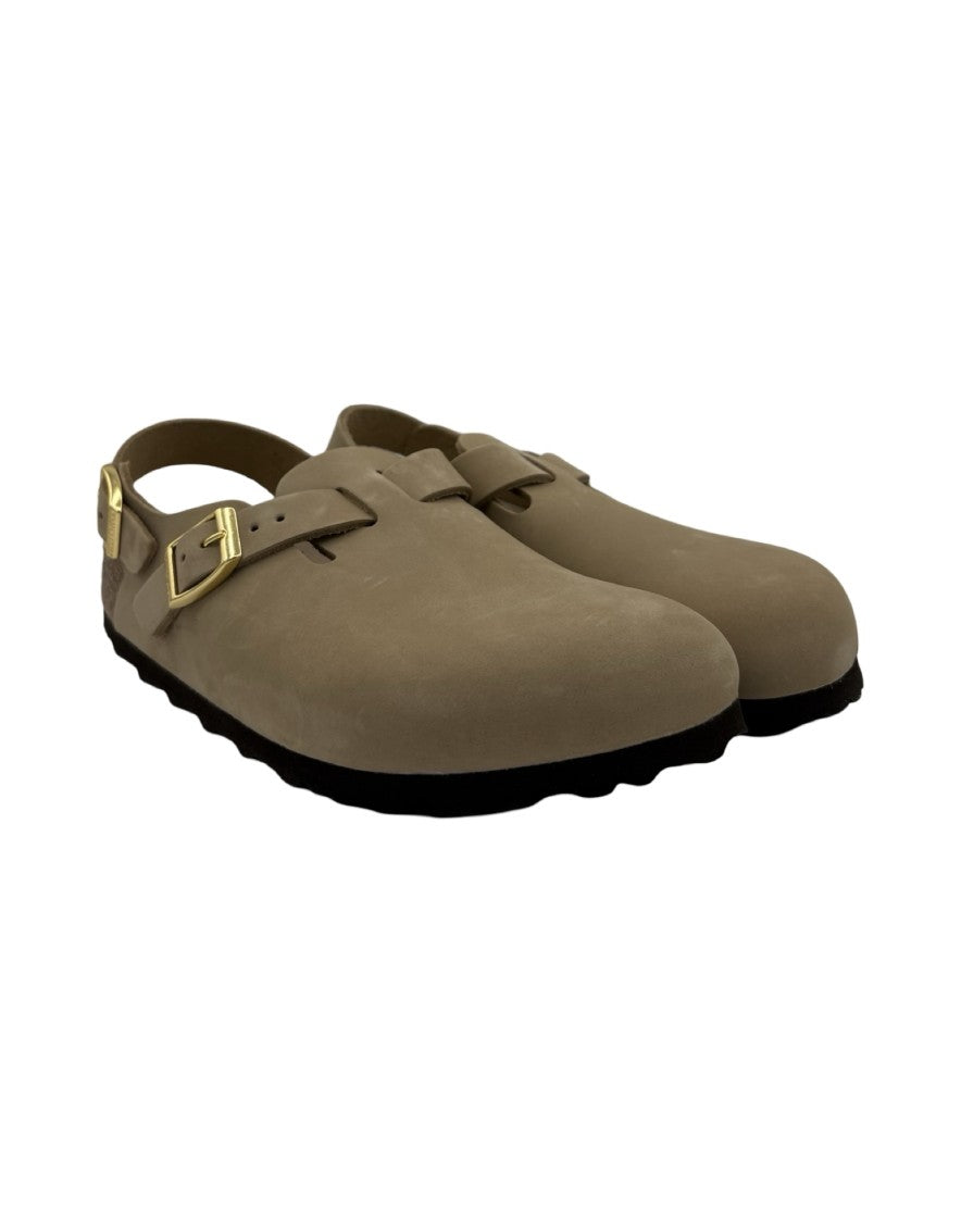 Birkenstock Tokio Sandcastle Nubuck Leather Sandals With Adjustable Buckle Straps