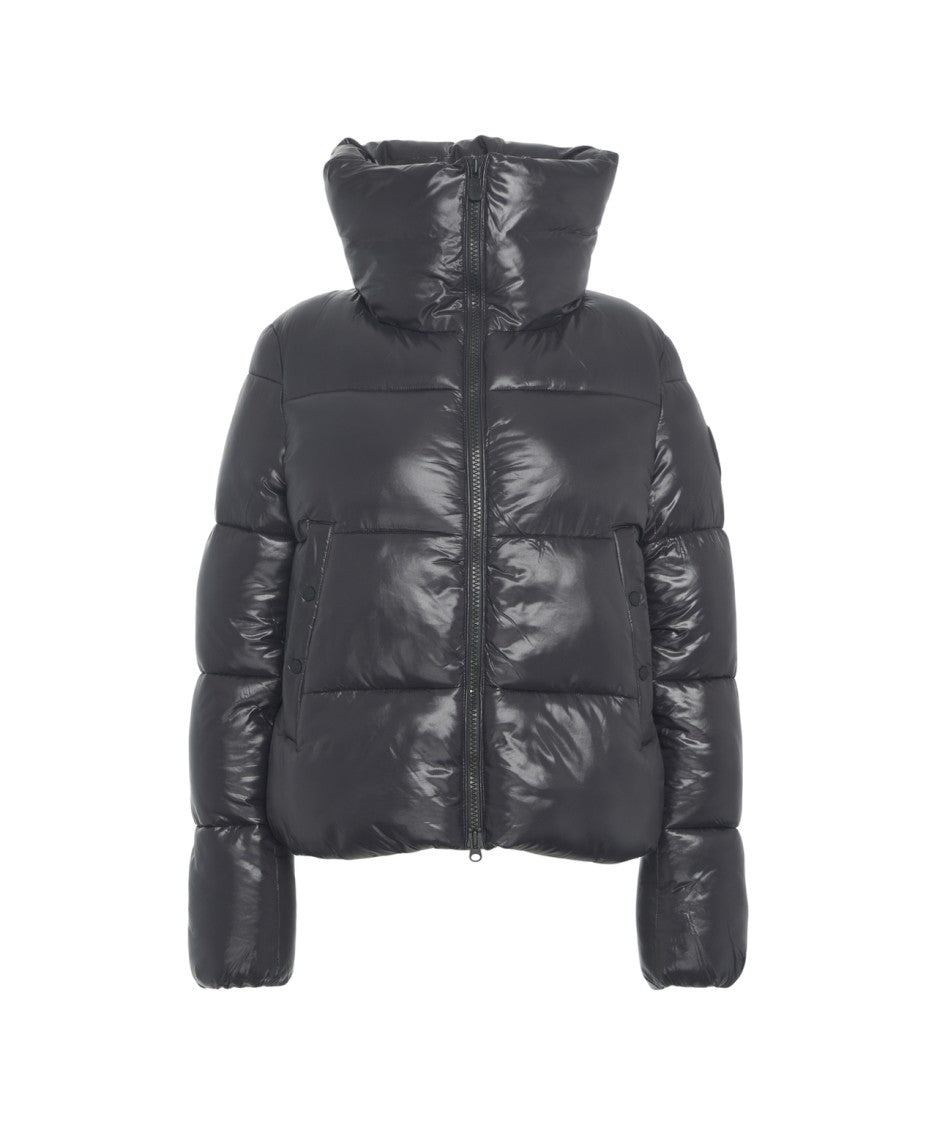 Save The Duck Glossy Puffer Jacket With High Collar And Plumtech Insulation