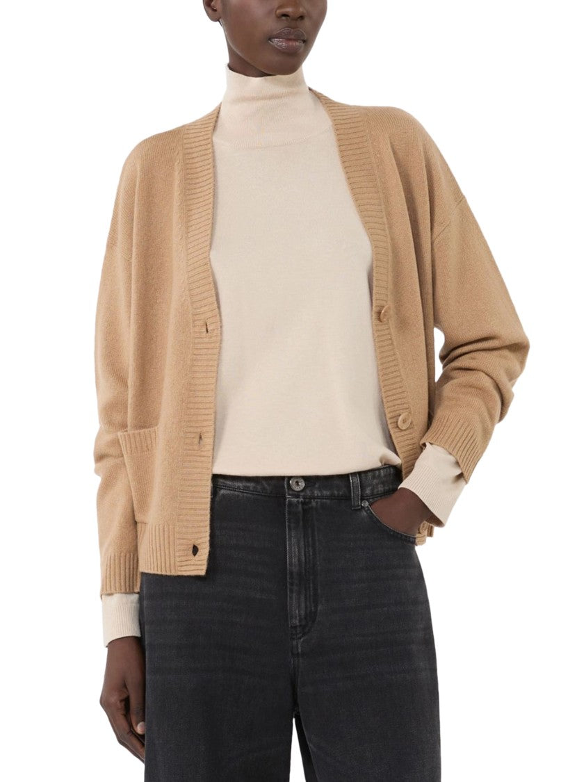 Max Mara Camel-Colored Cashmere Sweater With Classic Fit