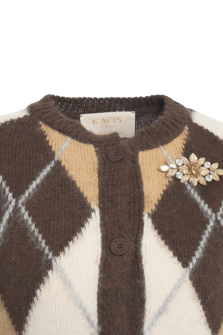 Kaos Classic Argyle Cardigan