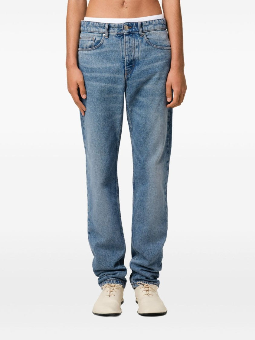 Ami Indigo Cotton Slim Jeans