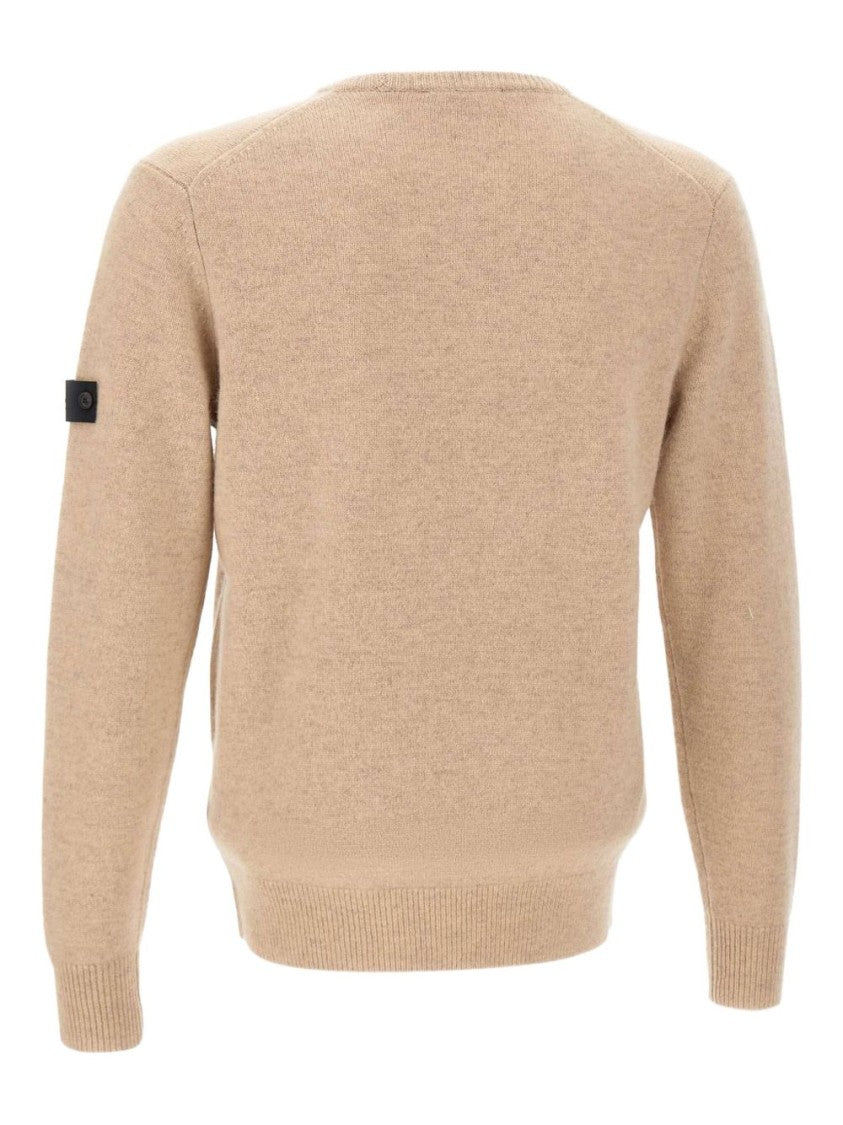 Peuterey Finely Knit Beige Crew Neck Sweater