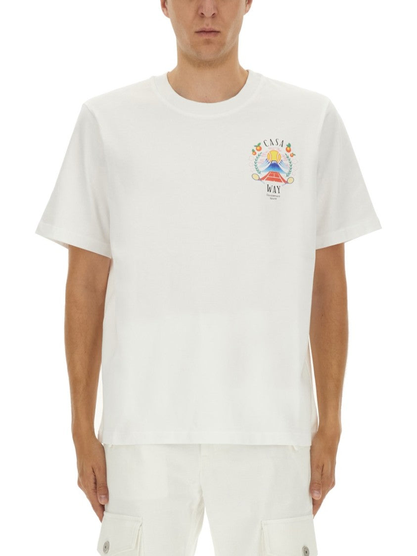 Casablanca Relaxed Fit T-Shirt With Vibrant Graphic Prints