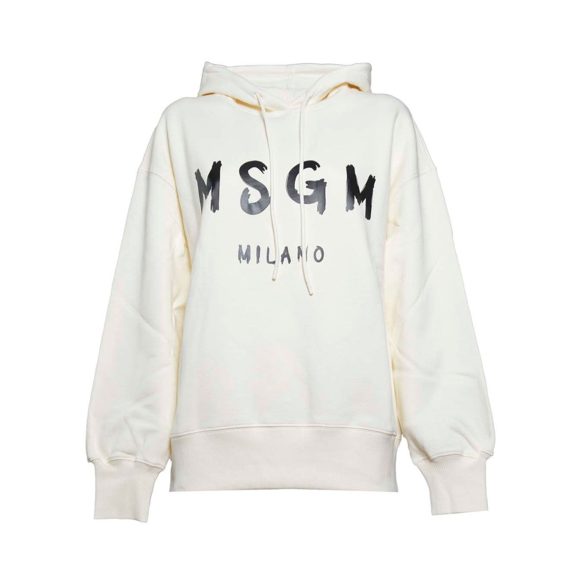 Msgm Cream Cotton Hoodie