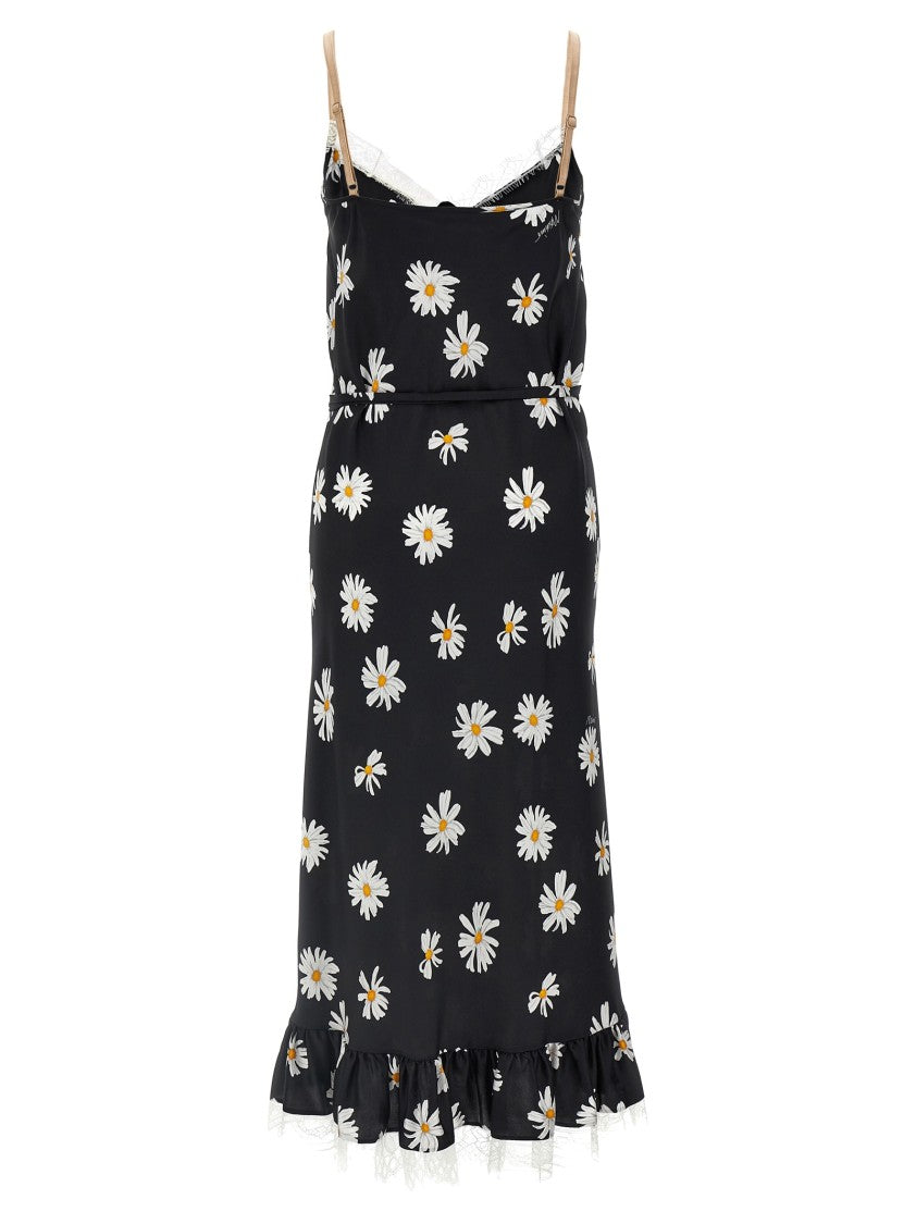 Moschino Silk Dress With Margherite Floral Print