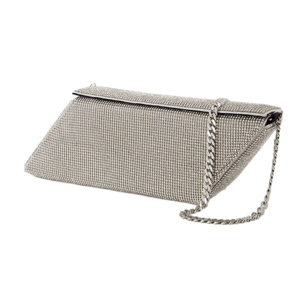 Kara Parallelogram Brass Shoulder Bag With Textured Metallic Finish