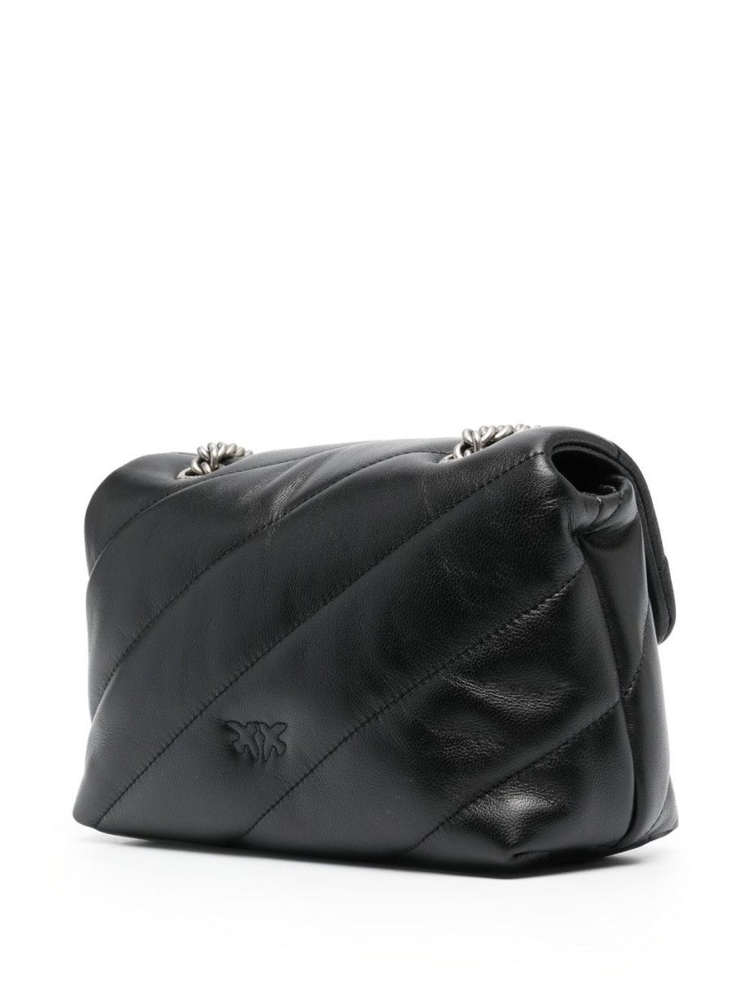 Pinko Quilted Leather Shoulder Bag With Bird Clasp