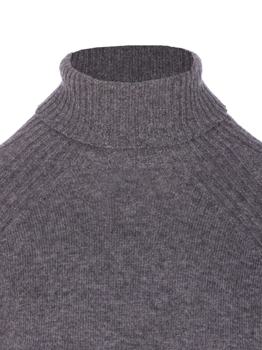 Twin-Set High Neck Relaxed-Fit Sweater With Ribbed Detailing