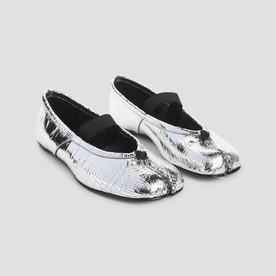 Maison Margiela Silver Calf Leather Ballet Shoes