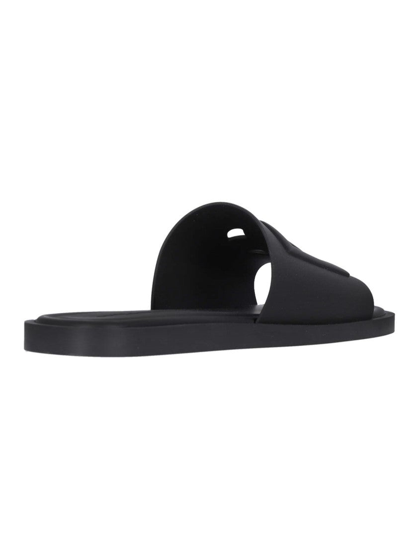 Dolce & Gabbana Slide Sandals "Beachwear" – Black