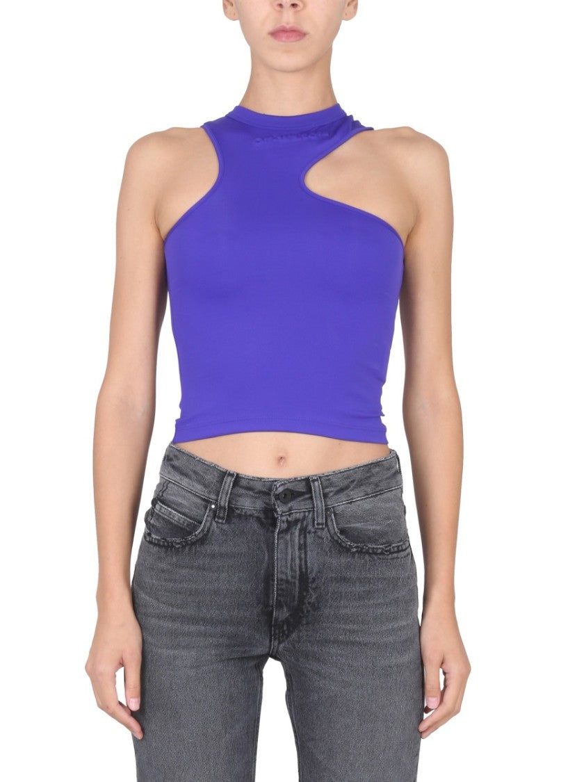 Off-White Asymmetric Fitted Top