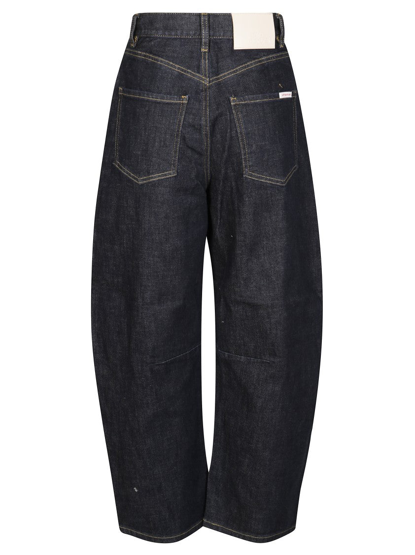 Self-Portrait Cropped Wide-Leg Blue Jeans
