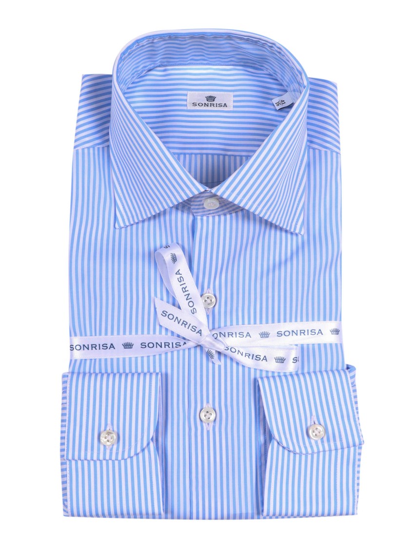 Sonrisa Fine Vertical Stripe Dress Shirt
