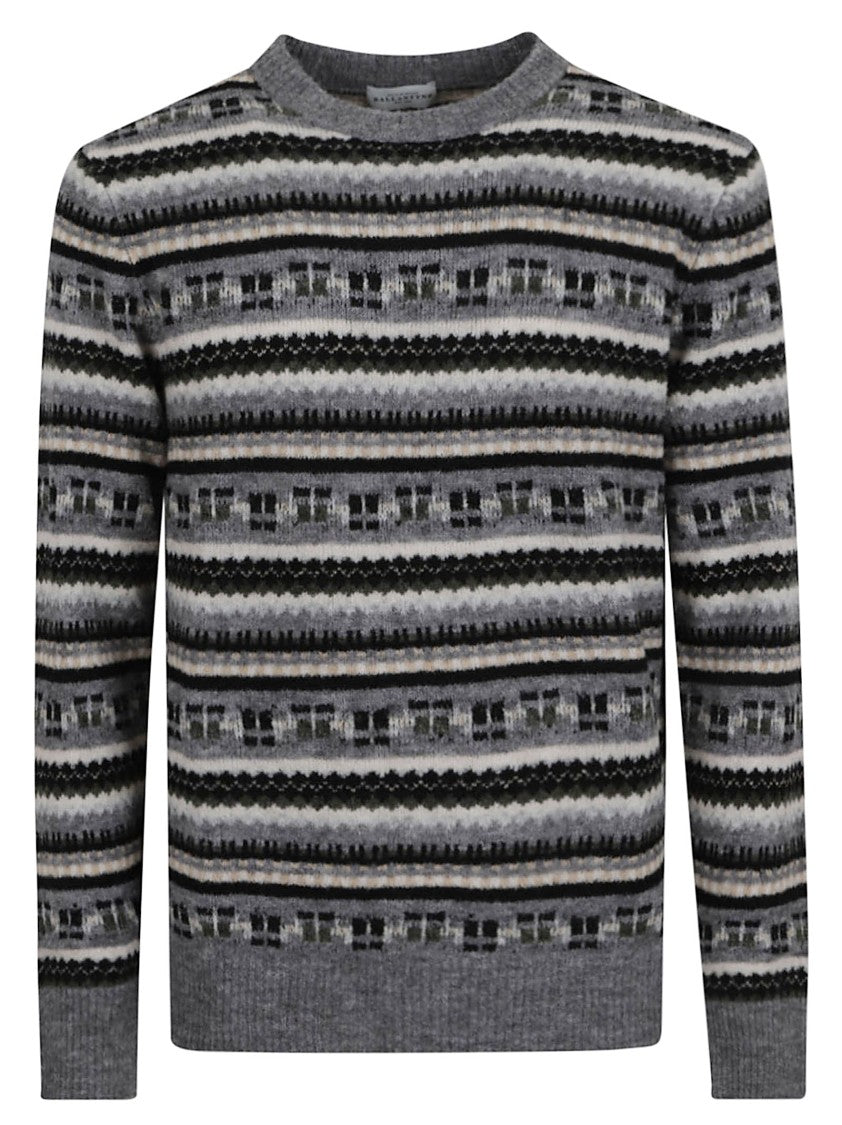 Ballantyne Fair Isle Pattern Wool Blend Sweater