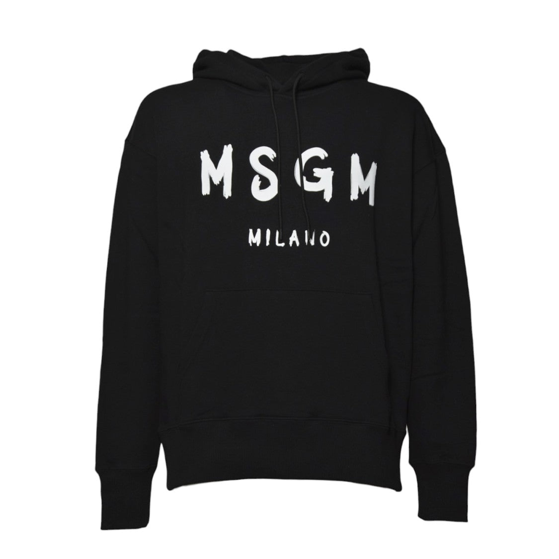 Msgm Black Cotton Hoodie