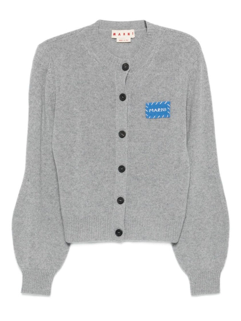 Marni Cropped Gray Cashmere Sweater