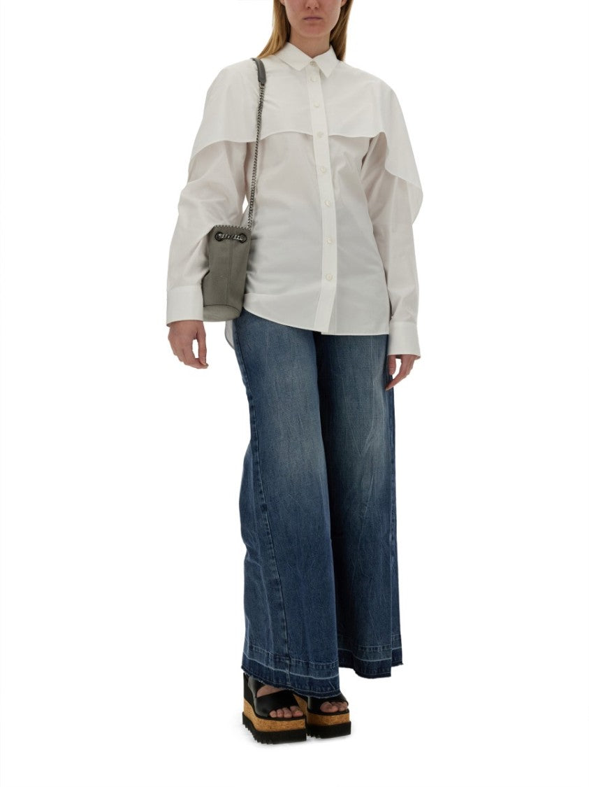 Stella Mccartney Shirt With Unique Cape Design And Structured Collar