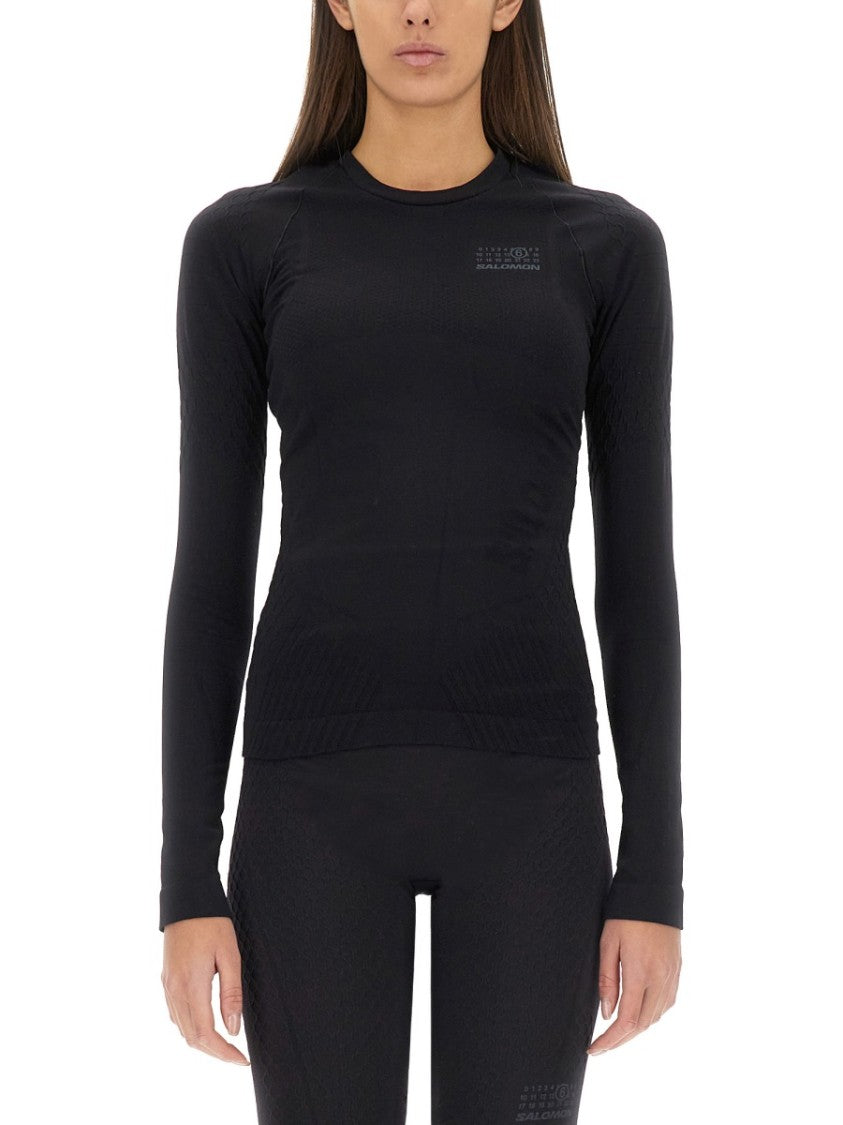 Mm6 By Maison Margiela X Salomon Fitted Long-Sleeve Top With Textured Finish