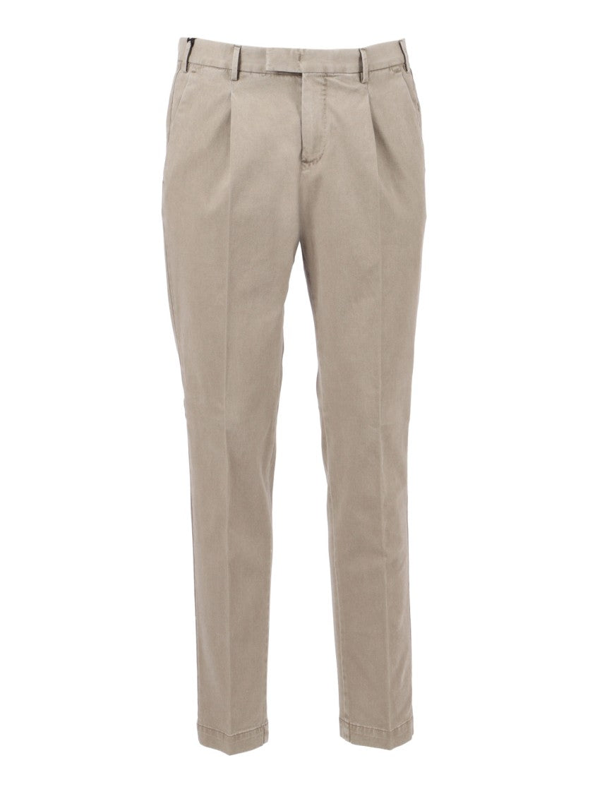 Pt01 Single Pleat Trousers With Flap Back Pockets