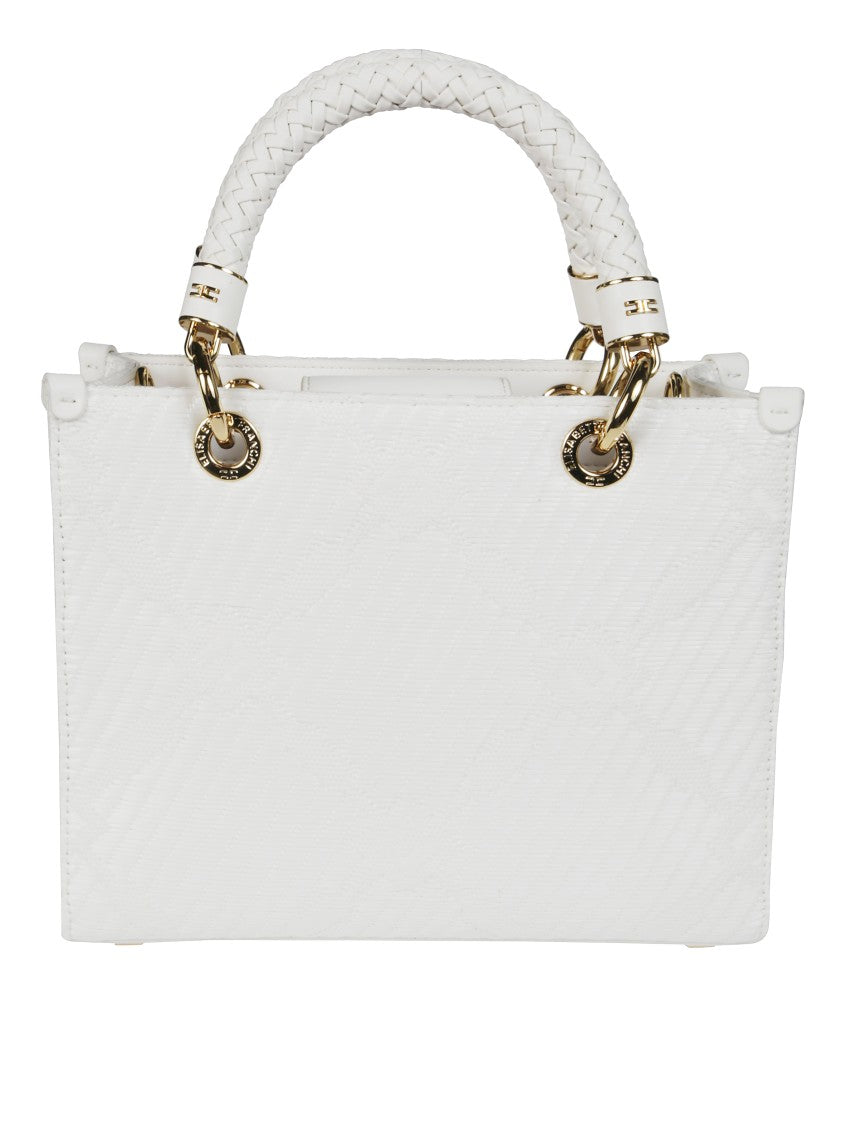 Elisabetta Franchi Structured Rectangular Handbag With Braided Handles