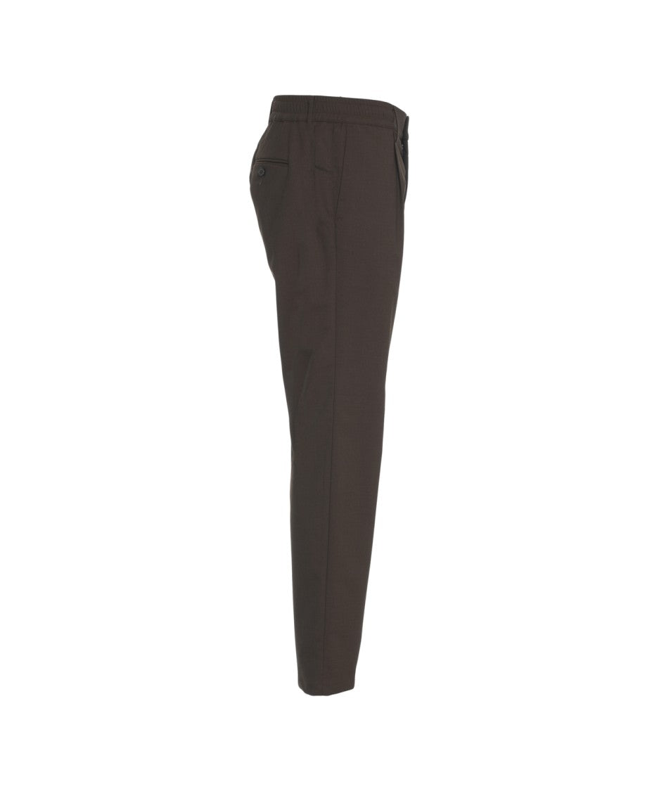 Cruna Pleated Chinos With Oblique Pockets