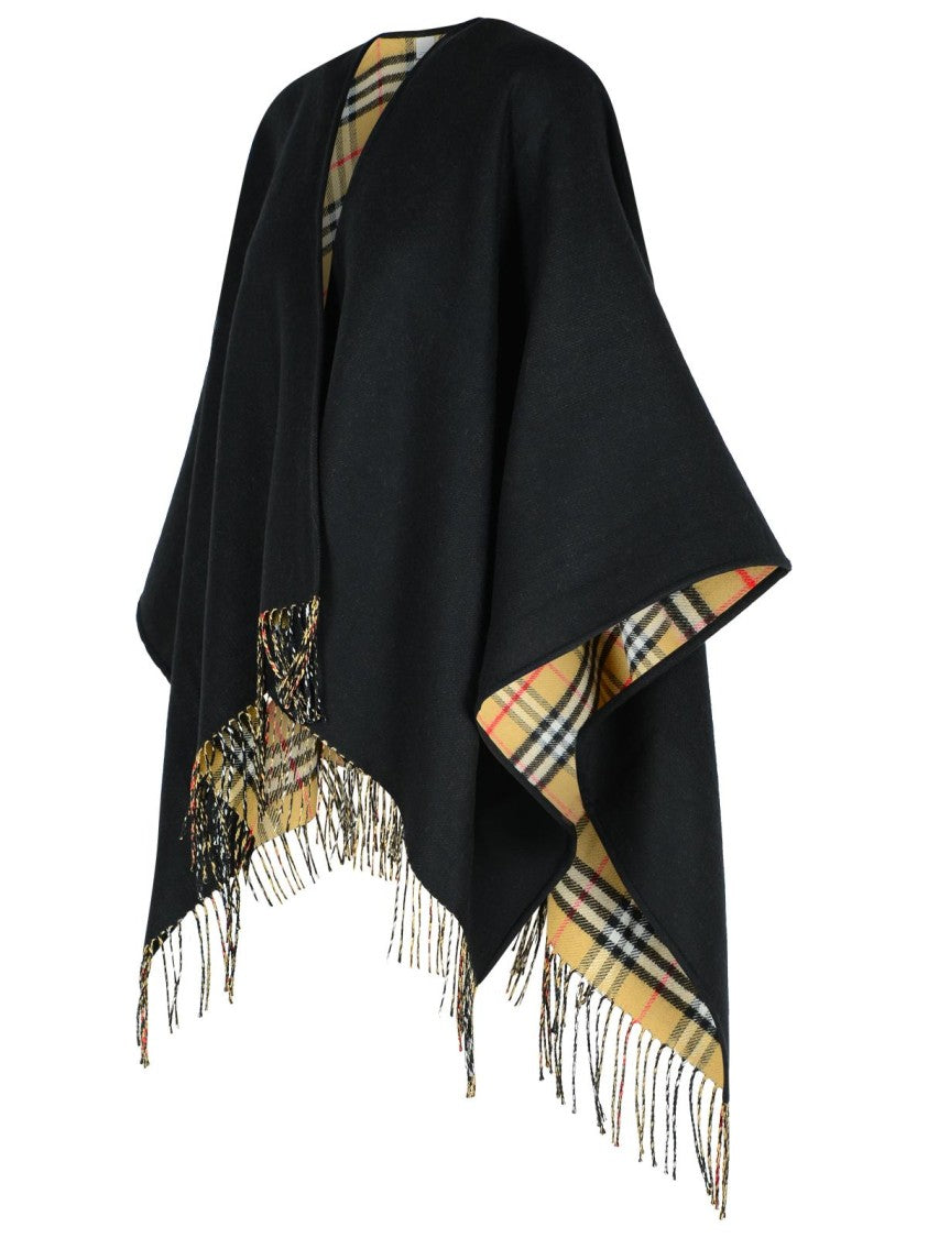 Burberry Reversible Black Wool Cape