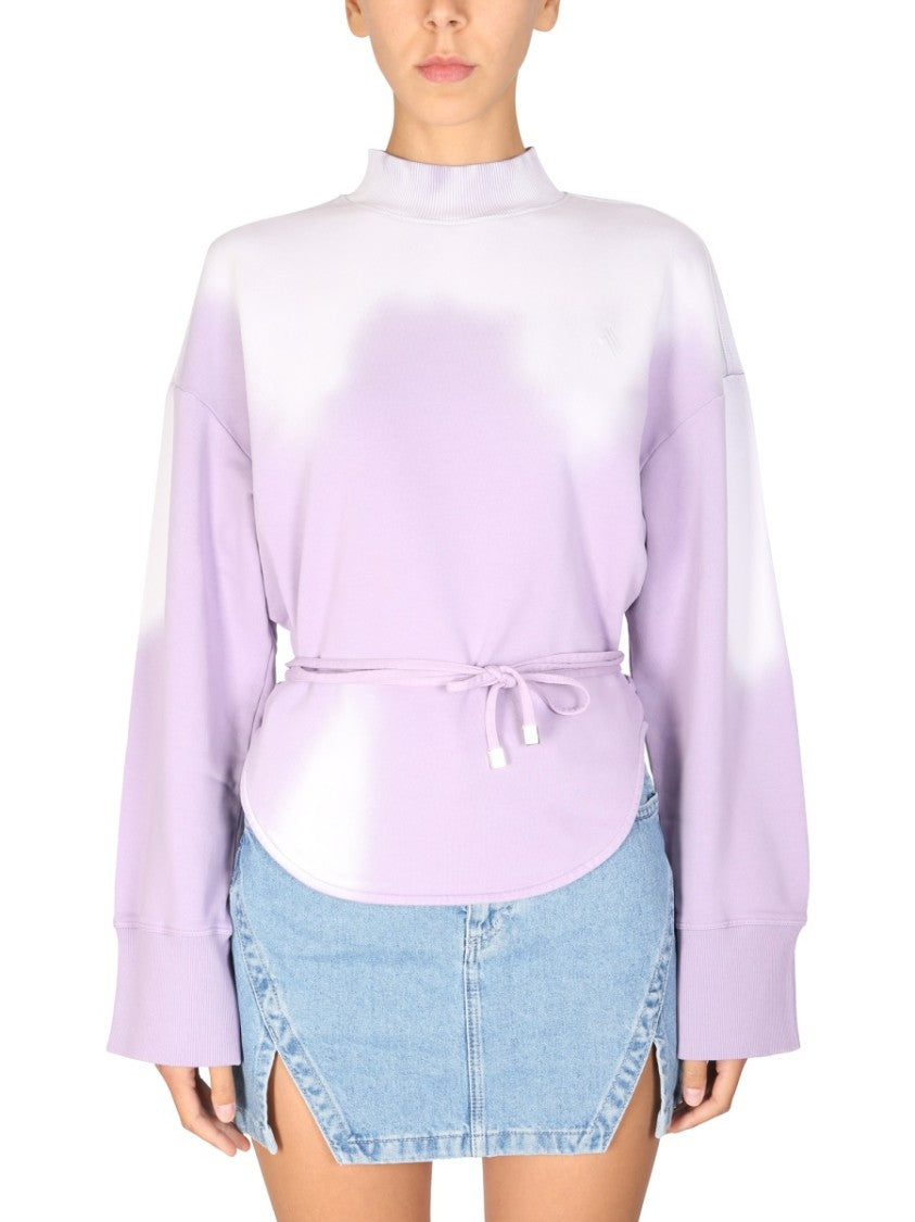 The Attico Half Neck Sweatshirt With Knotted Ribbons