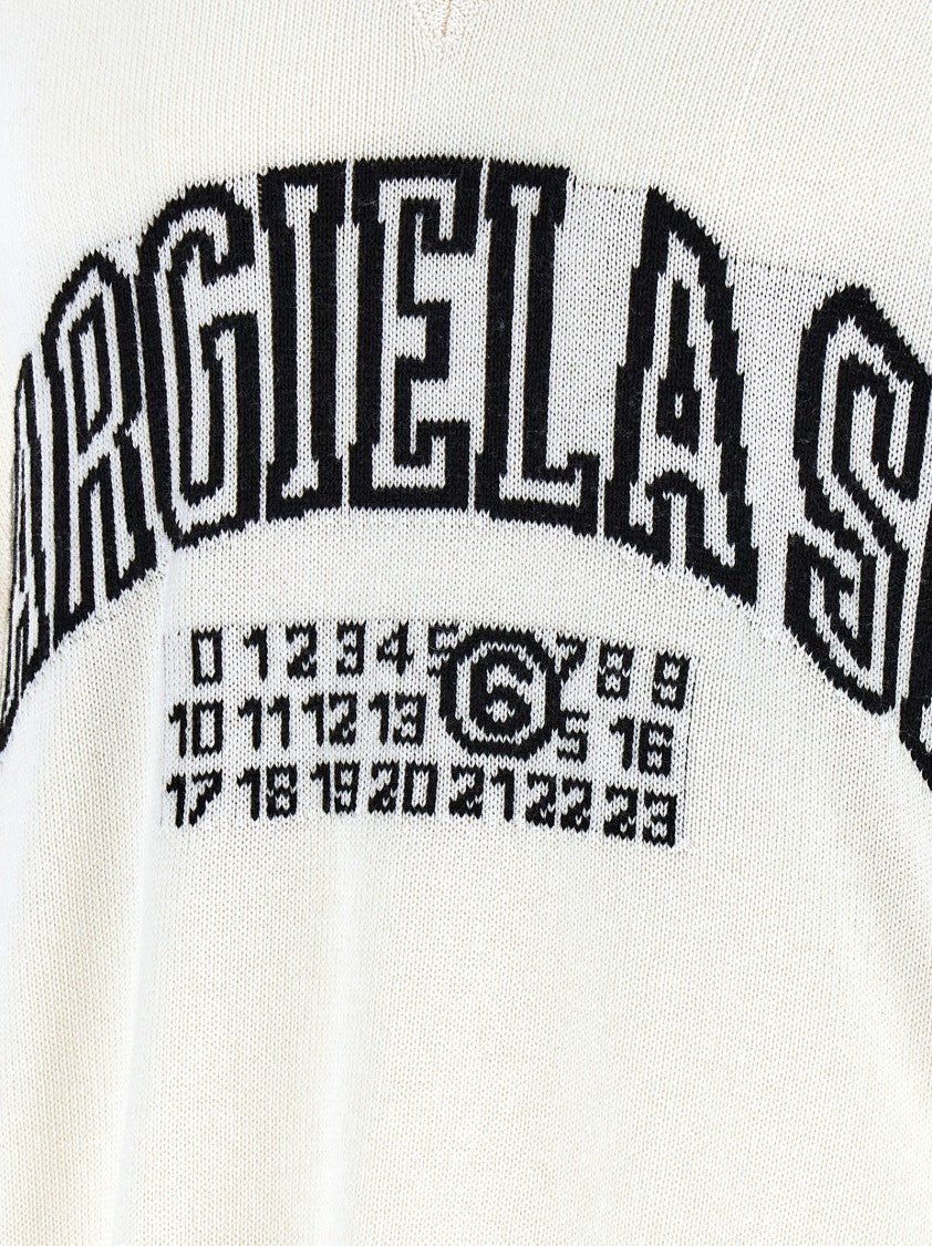 Mm6 By Maison Margiela V-Neck Cotton Blend Sweater