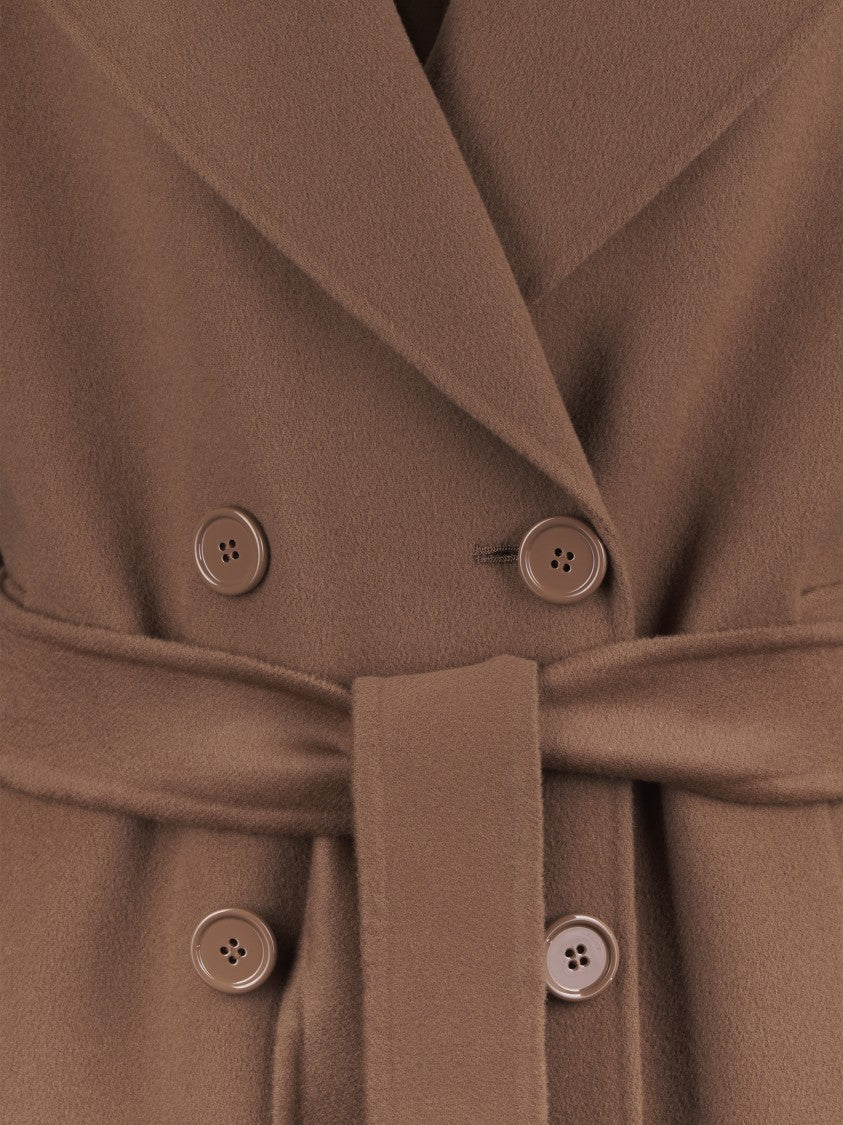 Max Mara Classic Brown Virgin Wool Coat With Tailored Fit