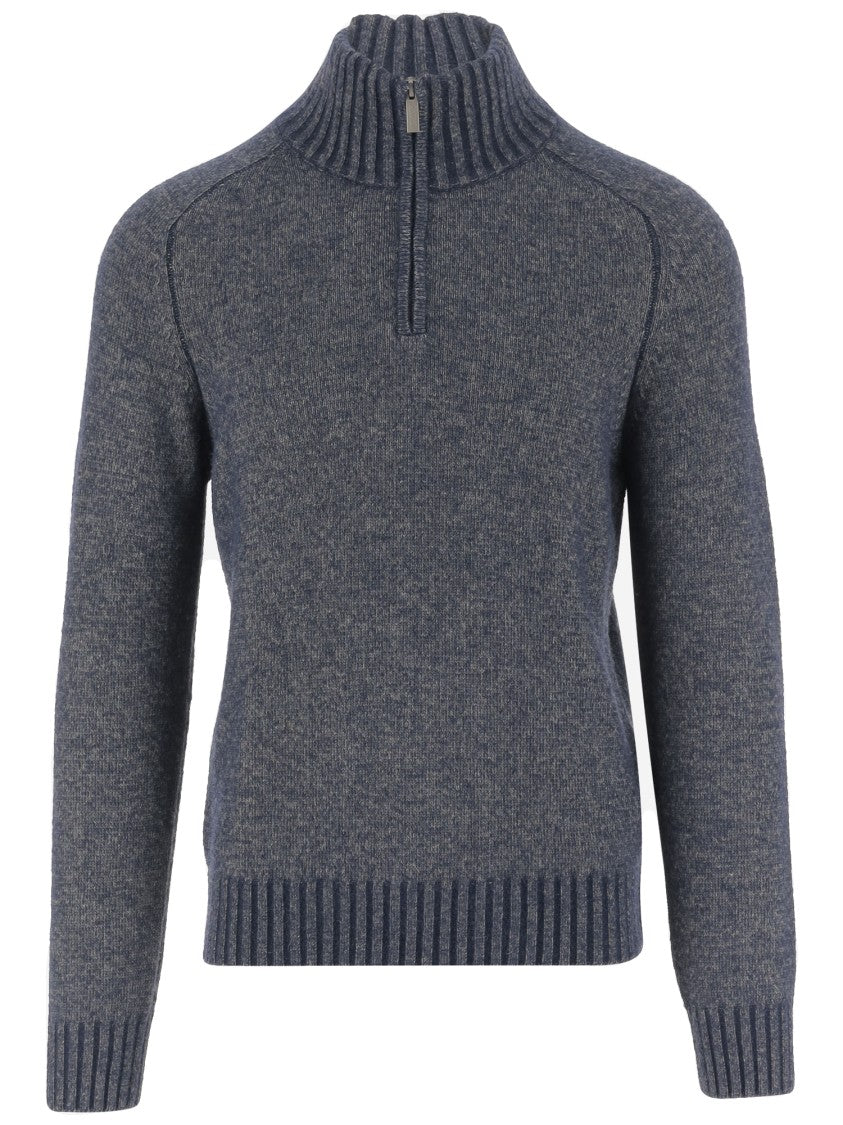 K-Way Wool Blend Sweater With Zipper At The Neck