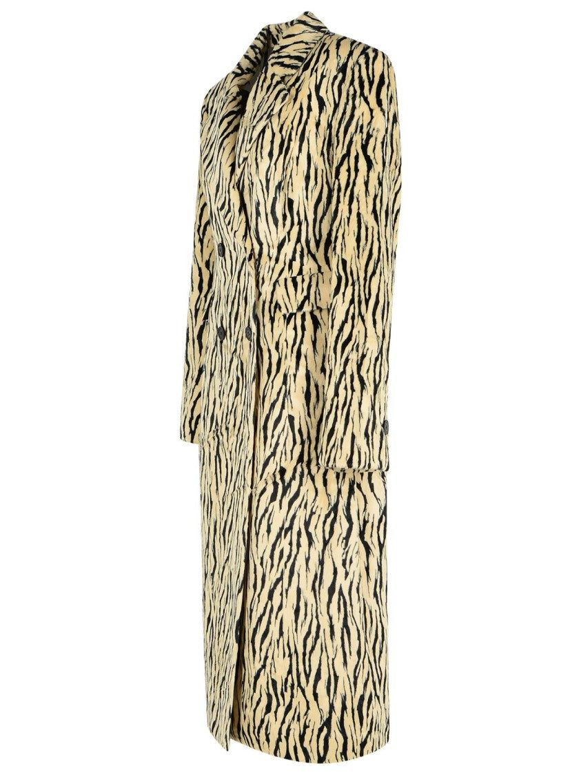 Rotate Printed Faux Fur Coat