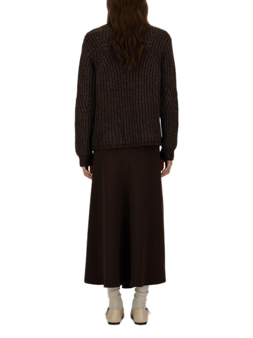 Herno Slightly Flared Midi Skirt With Adjustable Waistband