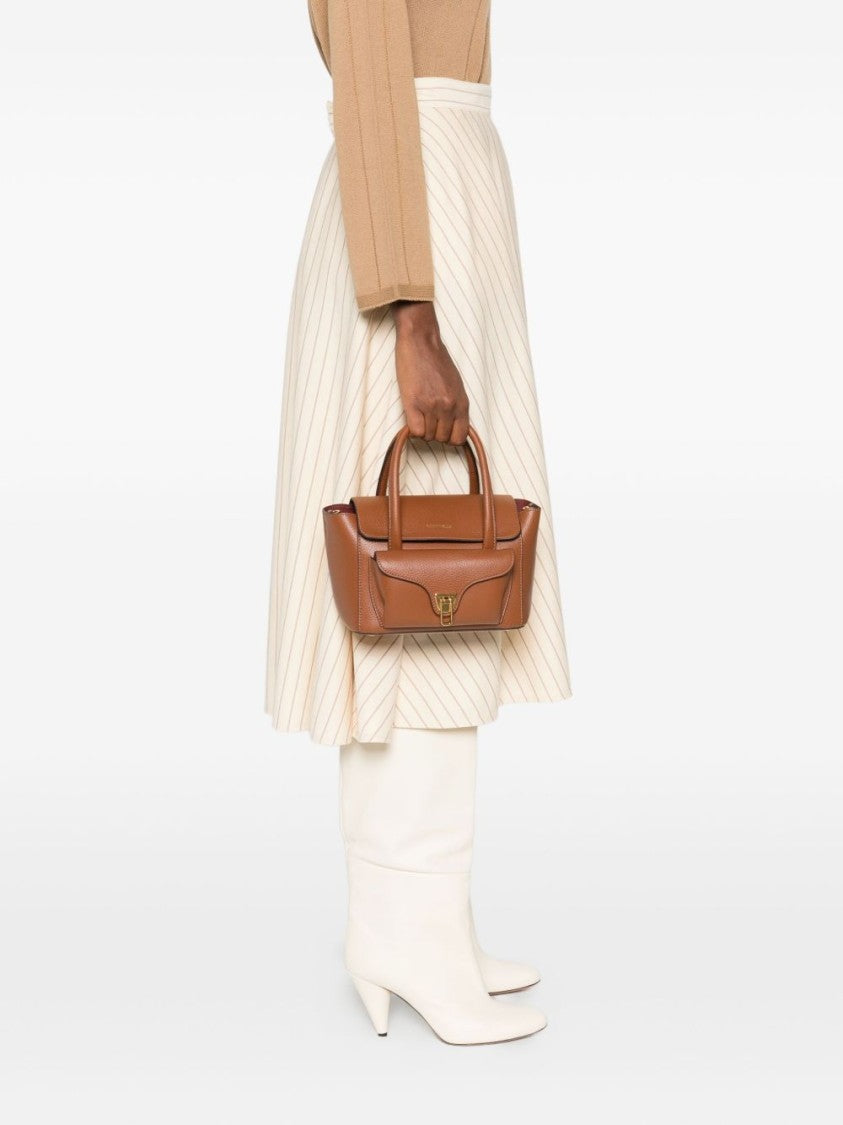 Coccinelle Textured Leather Shopper Bag With Gold-Tone Clasp
