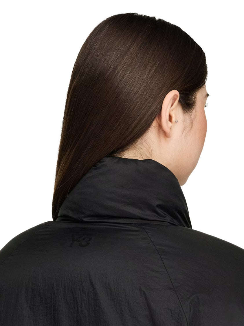 Y-3 Cropped Black Puffer Jacket With High Collar