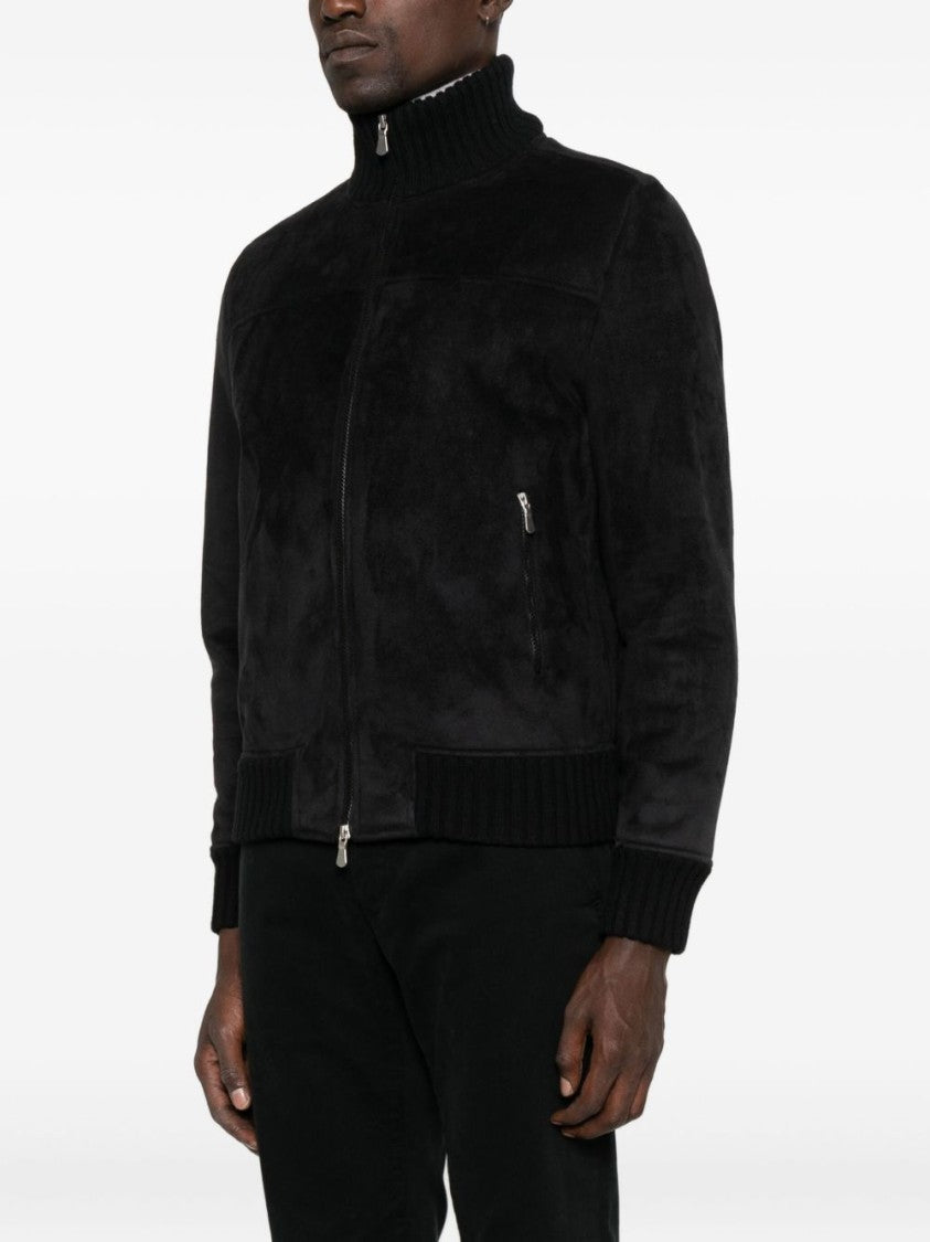 Gran Sasso Long Black Coat With High Collar