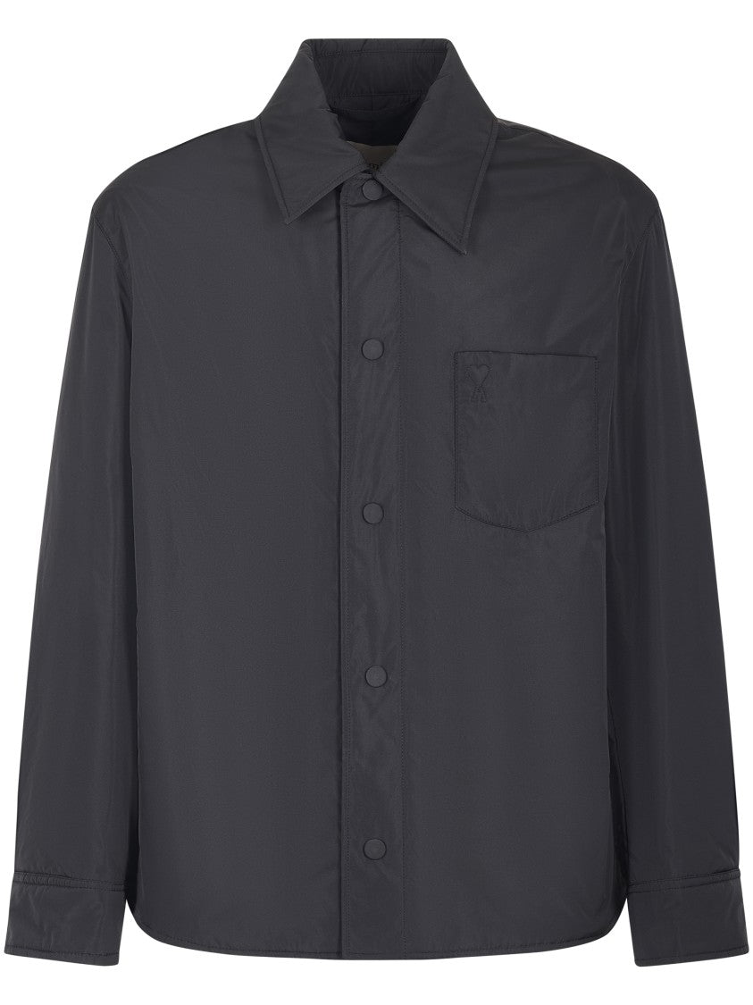 Ami Button-Up Jacket With Pointed Collar