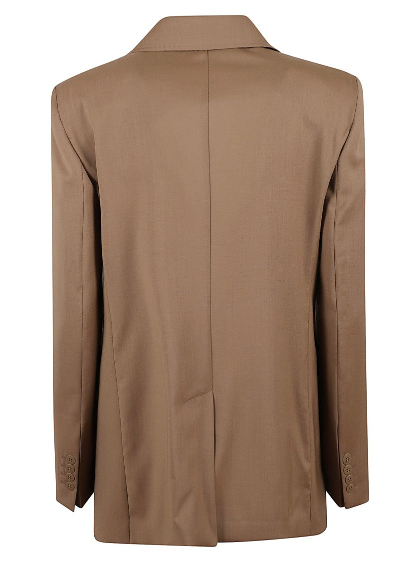 Max Mara Tailored Brown Wool Blazer With Notch Lapel