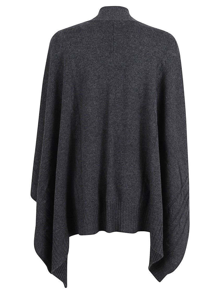 Ermanno Scervino Flowing Open-Front Cape With Subtle Embroidery