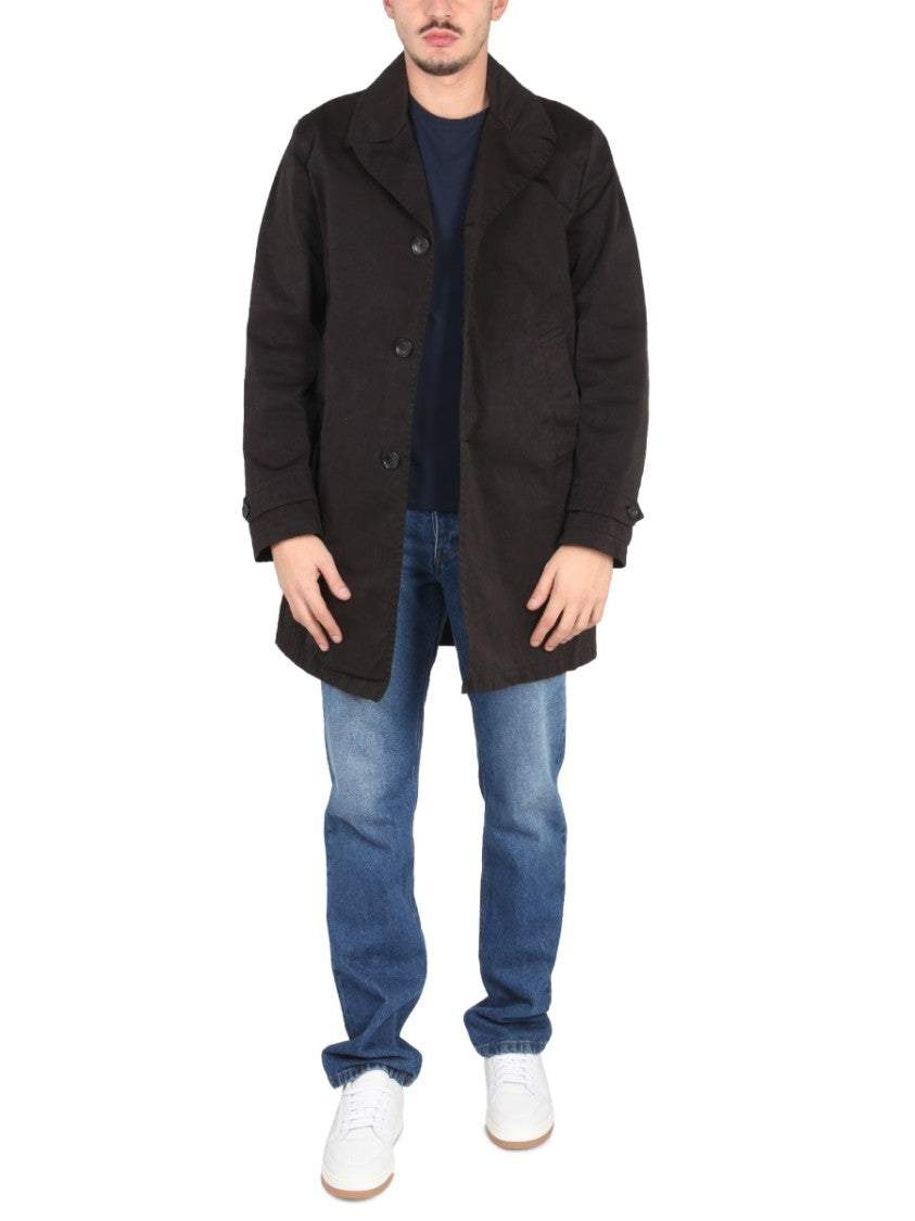 Ten C Single-Breasted Button Closure Trench Coat