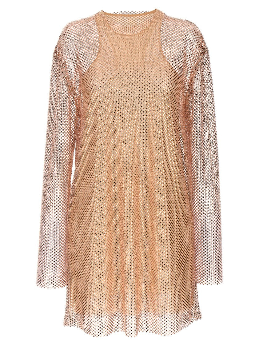 Philosophy Di Lorenzo Serafini Rhinestone-Embellished Mesh Dress With Matching Petticoat