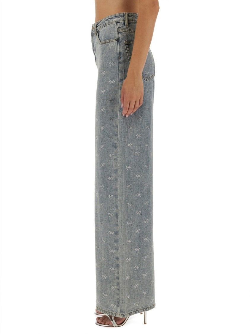 Self-Portrait Jeans With Rhinestone Bows