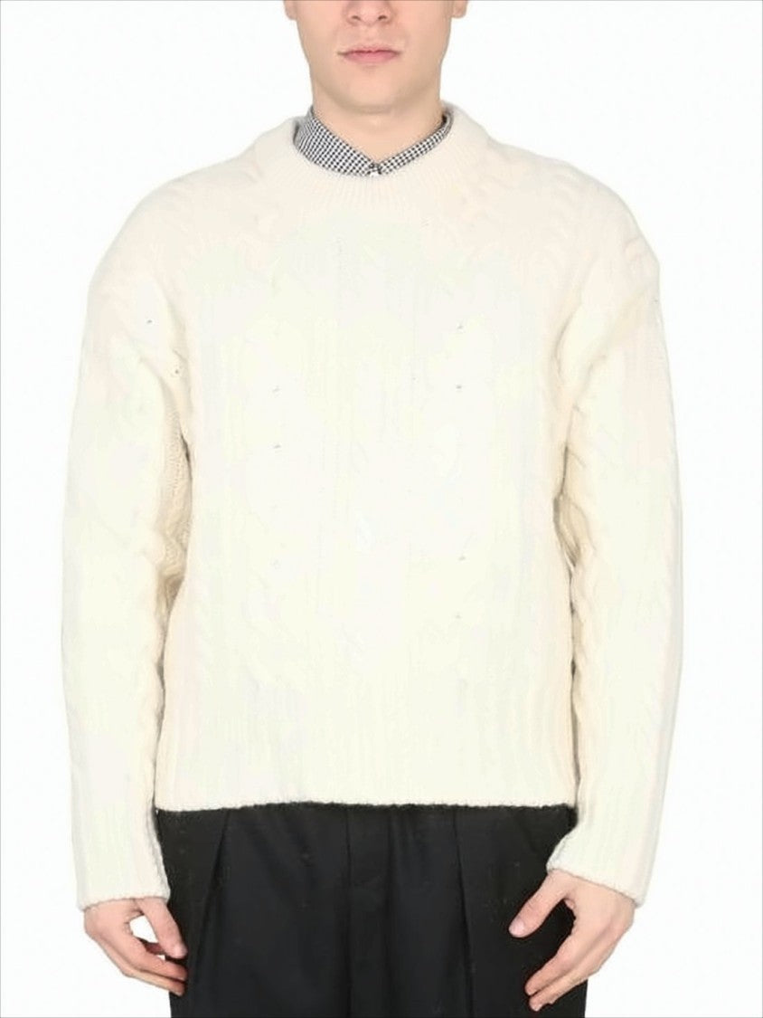 Ami Cable Knit Sweater With Boxy Fit