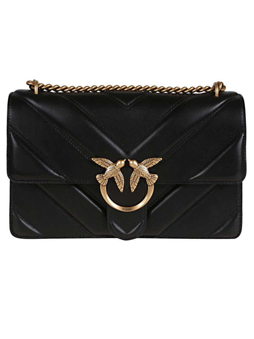 Pinko Quilted Leather Crossbody Bag