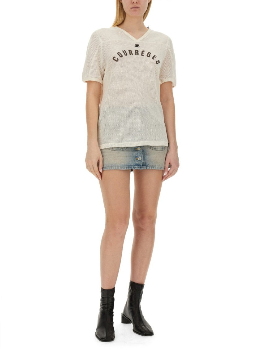 Courrèges Sporty V-Neck T-Shirt