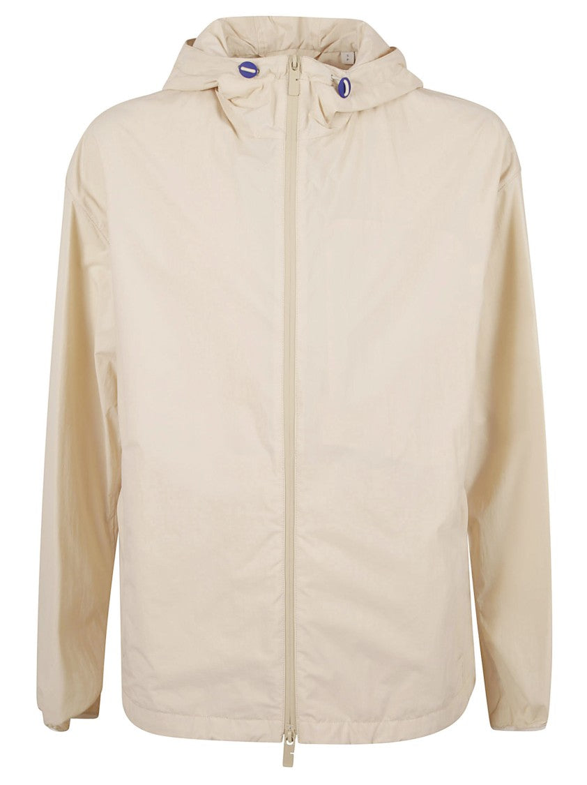 Burberry Hooded Lightweight Coat With Distinctive Logo
