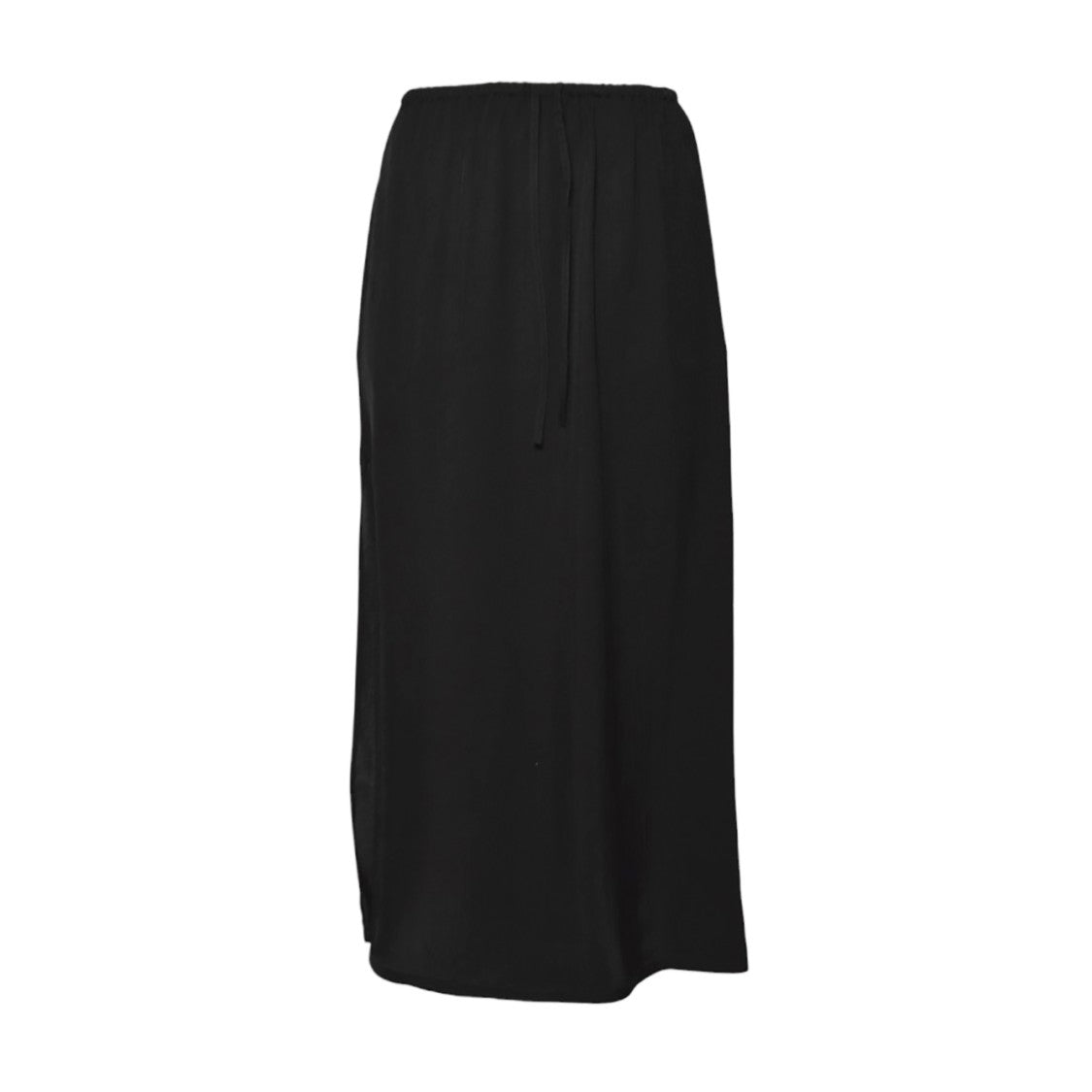 Covert Long Black Tube Skirt With Elastic Waistband And Side Slit