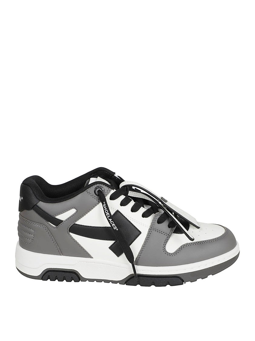Off-White Low-Top Sneakers With Perforated Panels And Bold Motif