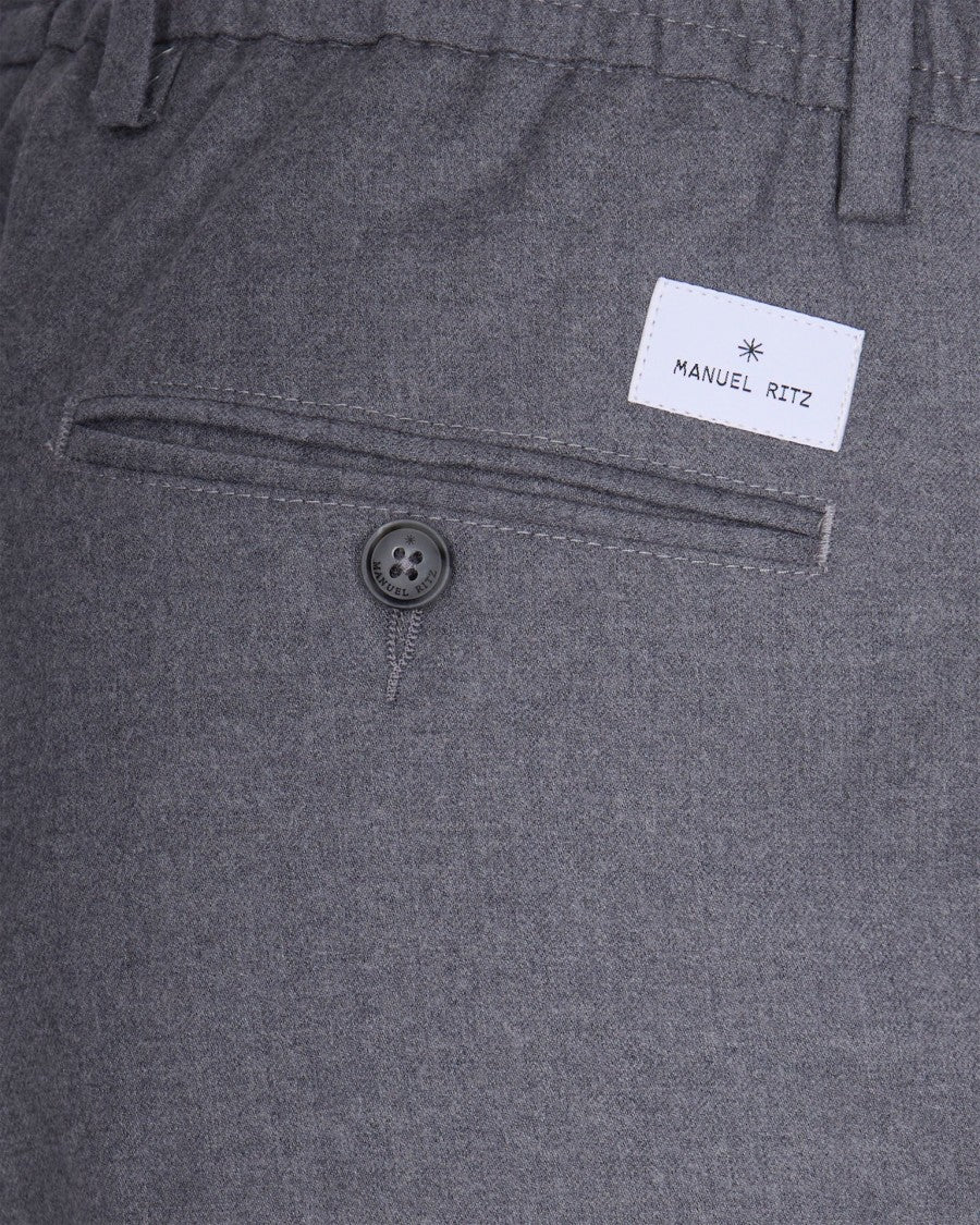 Manuel Ritz Tailored Slim Fit Trousers In Premium Virgin Wool