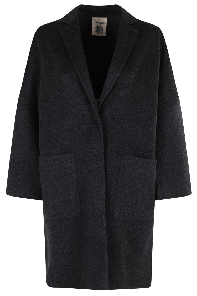 Semi Couture Overcoat With Notched Collar